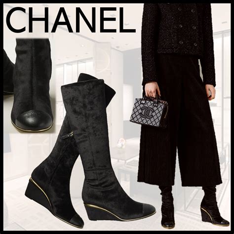 selfridges shoes chanel|chanel boots velvet.